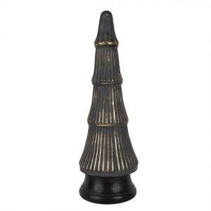 Skleněná vánoční dekorace černozlatého stromečku - 15*45 cm
