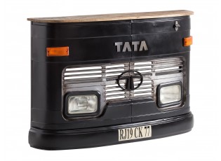 Barový pult náklaďák s dřevěnou deskou Bar Tata - 165*38*110 cm