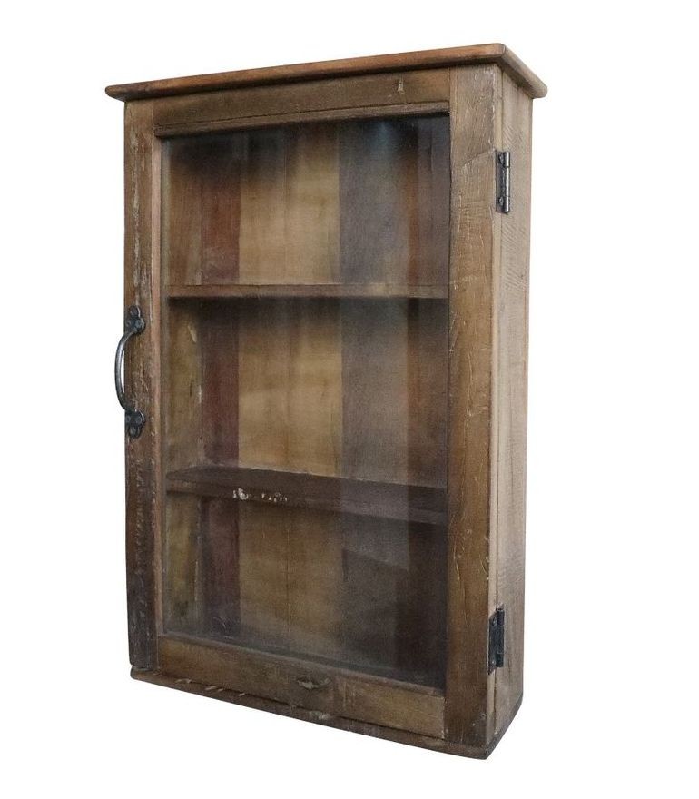 Hnědá antik dřevěná nástěnná polička Grimaud Unit - 40*13*60 cm