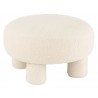 Bílá kulatá stolička Teddy Bouclé White - Ø 52*28 cmBarva: bílá off Materiál: polyester 