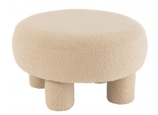 Béžová kulatá stolička Teddy Bouclé Beige - Ø 52*28 cm