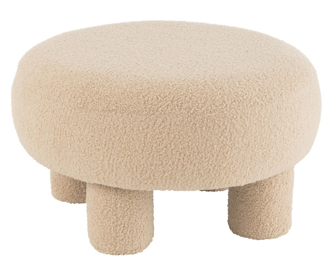 Béžová kulatá stolička Teddy Bouclé Beige - Ø 52*28 cm