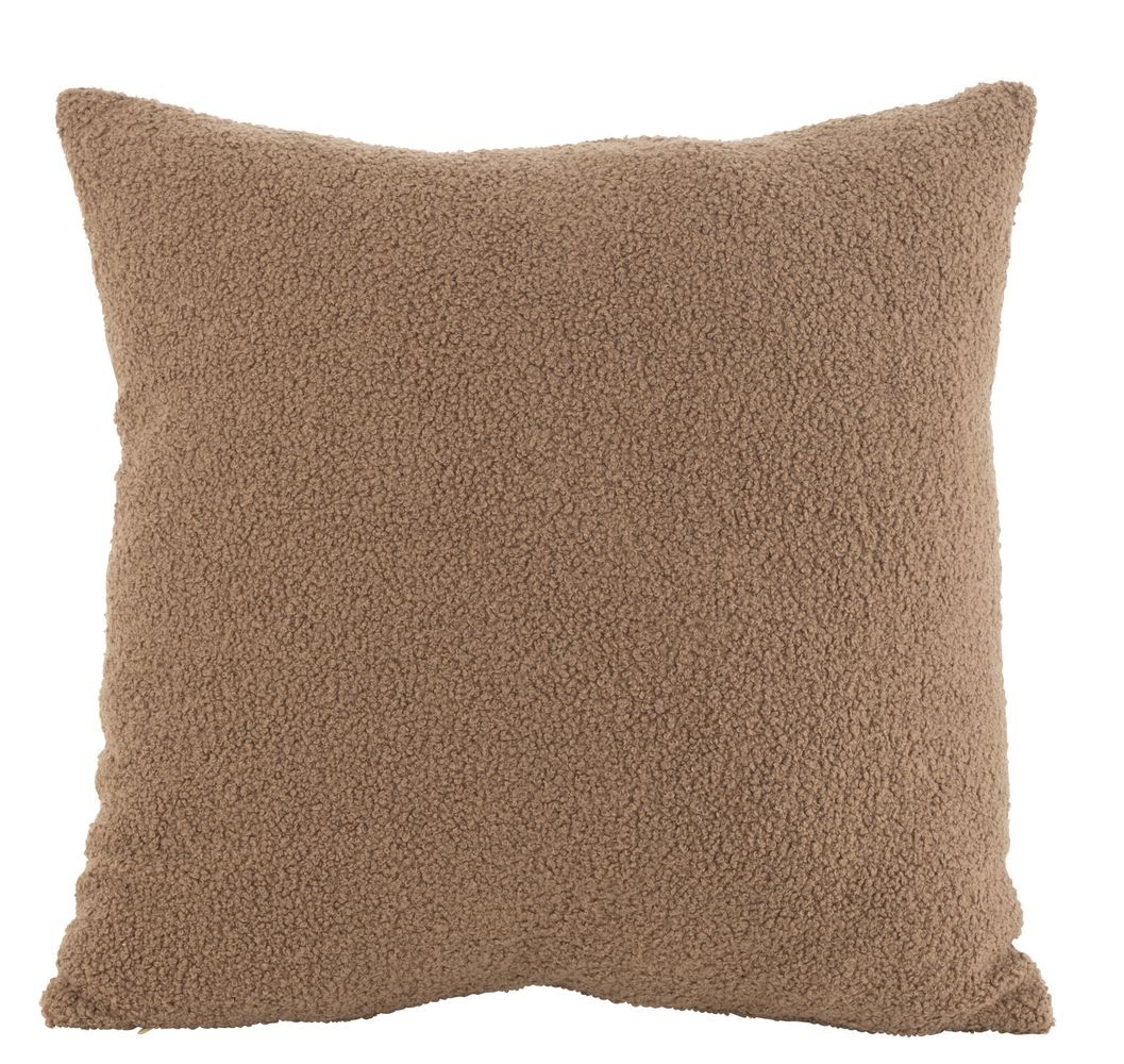 Hnědý polštář Teddy Bouclé Brown - 45*45 cm J-Line by Jolipa