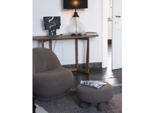 Hnědá kulatá stolička Teddy Bouclé Brown - Ø 52*28 cm