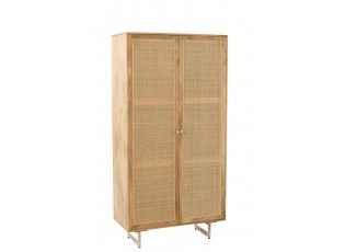 Dřevěná skříň z mangového dřeva s výpletem Ginna - 95*44*175 cm