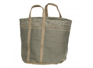 Zelená košíková jutová taška Basket Bag - 40*40*40/ 60 cm