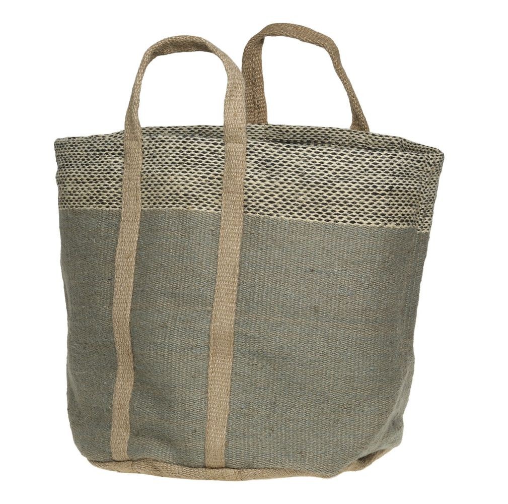Zelená košíková jutová taška Basket Bag - 40*40*40/ 60 cm