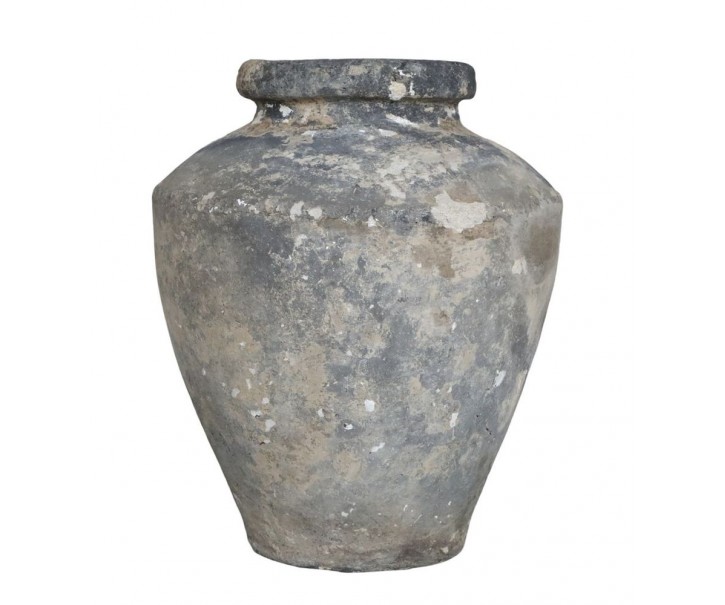 Šedá antik hliněná váza Grimaud - Ø 35*55 cm