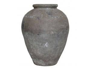 Šedá antik hliněná váza Grimaud - Ø 60*90 cm