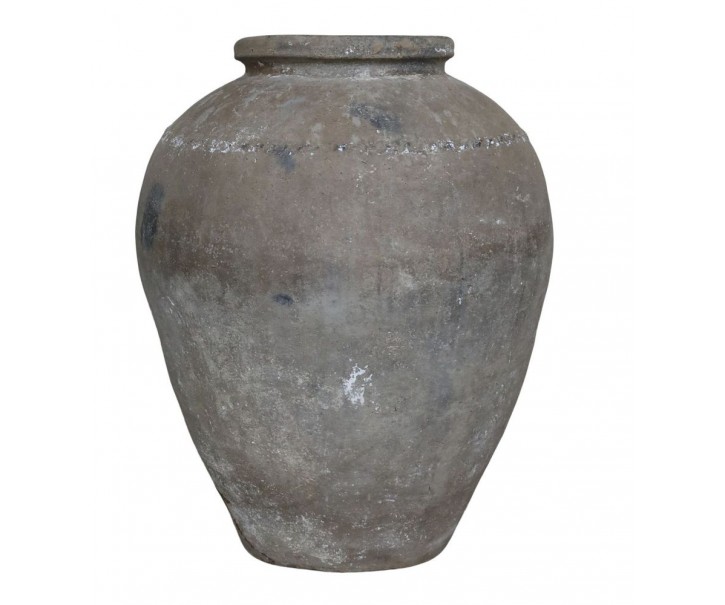 Šedá antik hliněná váza Grimaud - Ø 60*90 cm
