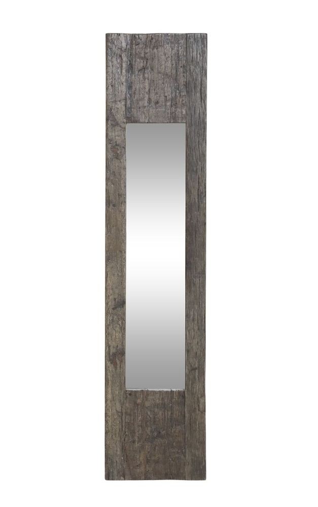 Antik nástěnné zrcadlo z recyklovaného dřeva Grimaud - 26*3*122 cm