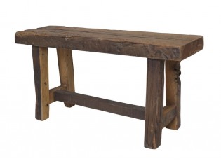 Hnědá dekorační lavice z recyklovaného dřeva Grimaud - 90*20*45 cm