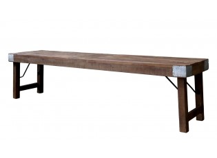 Hnědá dekorační lavice z recyklovaného dřeva Grimaud - 180*40*44 cm