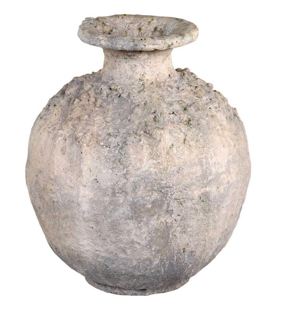 Šedo-béžová antik dekorační váza Grimaud M - Ø 32*39 cm