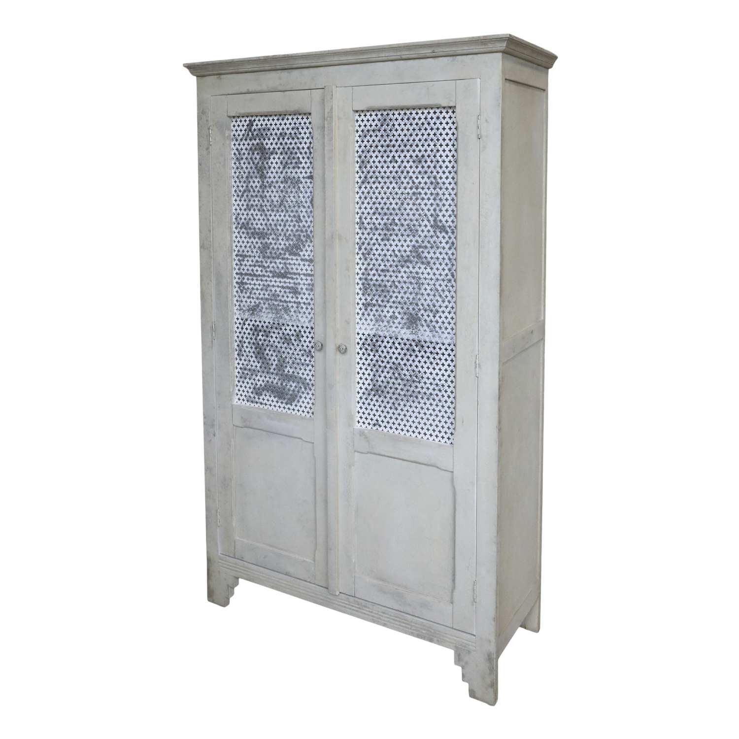 Krémová antik dřevěná skříň French antiek - 113*44*184cm