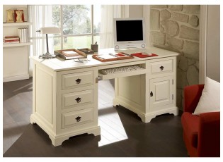 Bílý dřevěný psací stůl Catana - 160*70*78 cm
