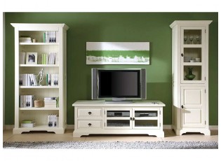 Bílý dřevěný TV stolek Catana - 160*60*57 cm