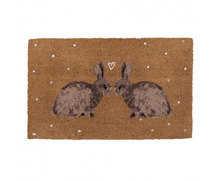 Kokosová rohožka s motivem králíčků Bunnies in Love - 75*45*1 cm