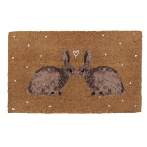 Kokosová rohožka s motivem králíčků Bunnies in Love - 75*45*1 cm