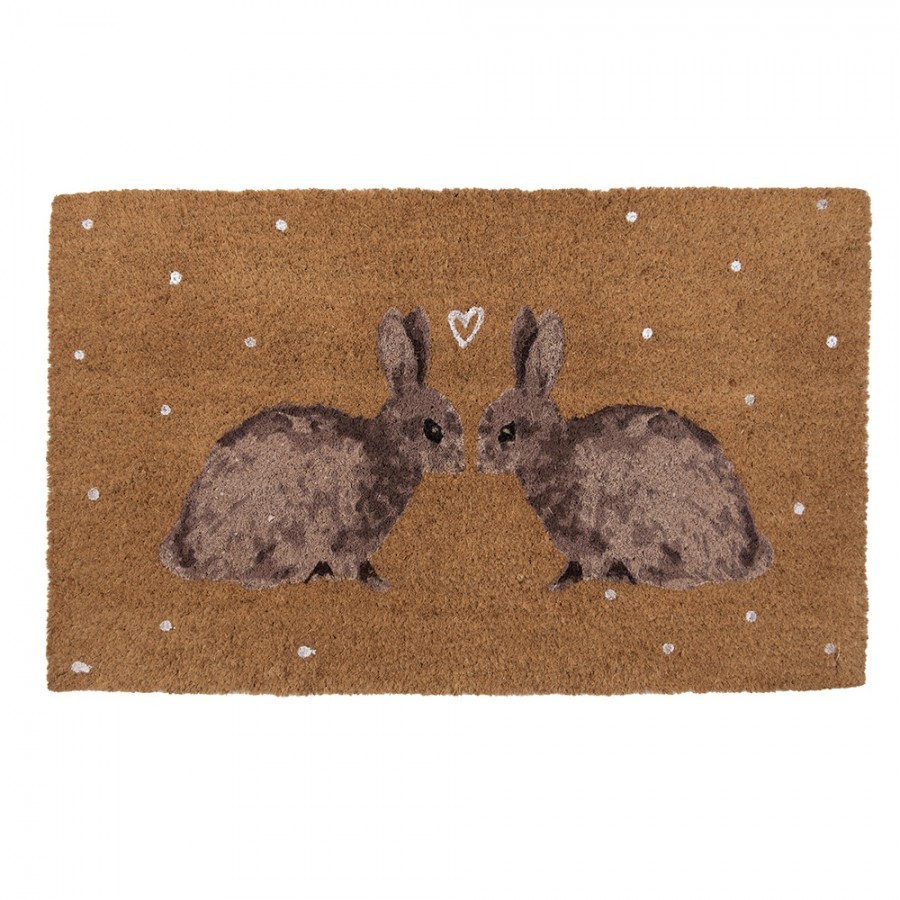 Kokosová rohožka s motivem králíčků Bunnies in Love - 75*45*1 cm