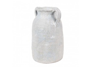 Šedá antik dekorační váza s oušky Teracci - 15*12*20 cm