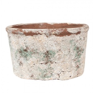 Dekorativní béžový antik terakotový květináč Teracci L - 21*13*12 cm