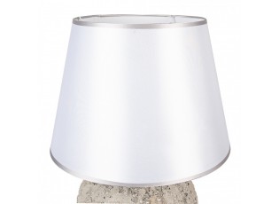 Šedá terakotová stolní lampa Teracci se stříbrným stínidlem - Ø 35*59cm