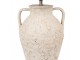 Béžová terakotová stolní lampa Teracci s bílým stínidlem - Ø 40*65 cm