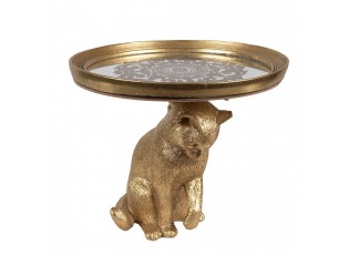 Cake Stand Cat ? 20x16 Cm Gold Colored Plastic Glass - Collections