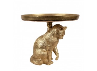 Cake Stand Cat ? 20x16 Cm Gold Colored Plastic Glass - Collections