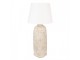 Béžová terakotová stolní lampa Teracci s bílým stínidlem - Ø 35*74 cm
