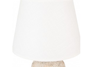 Béžová terakotová stolní lampa Teracci s bílým stínidlem - Ø 35*74 cm