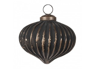 Zlatočerná skleněná vánoční ozdoba Aurora Noir - 8*8 cm