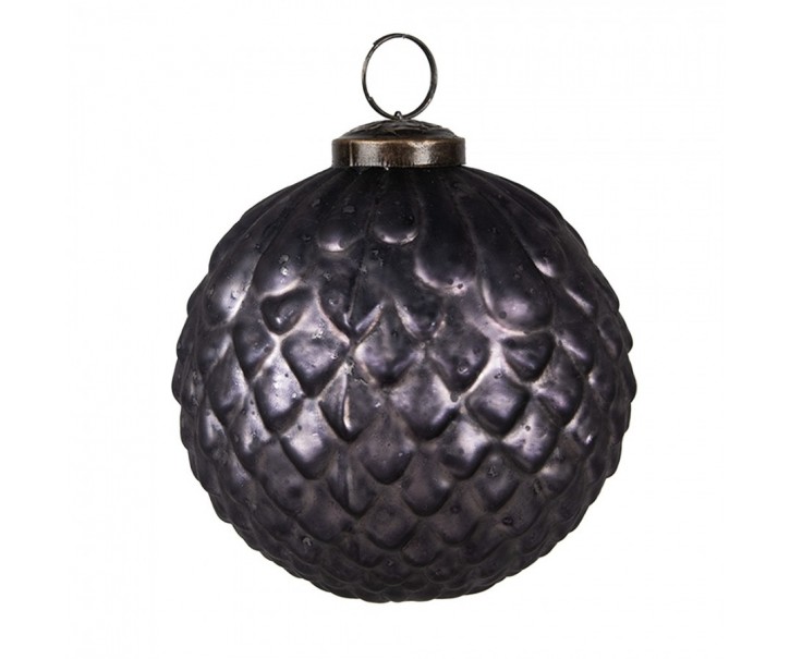 Tmavě fialová skleněná vánoční ozdoba - 10*10 cm Clayre & Eef