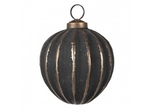 Zlatočerná skleněná vánoční ozdoba Aurora Noir - 8*8 cm