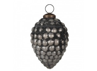 Granitová antik skleněná vánoční ozdoba šiška Noirre - Ø 8*11 cm