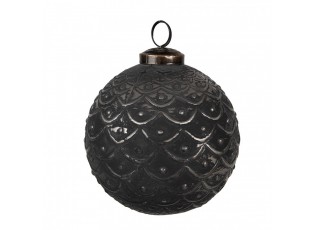 Granitová antik skleněná vánoční ozdoba koule Noirre - Ø 10*10 cm 