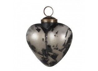 Granitová antik skleněná vánoční ozdoba srdce Noirre - 8*4*8 cm