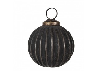 Granitová antik skleněná vánoční ozdoba koule Noirre - Ø 7*7 cm 