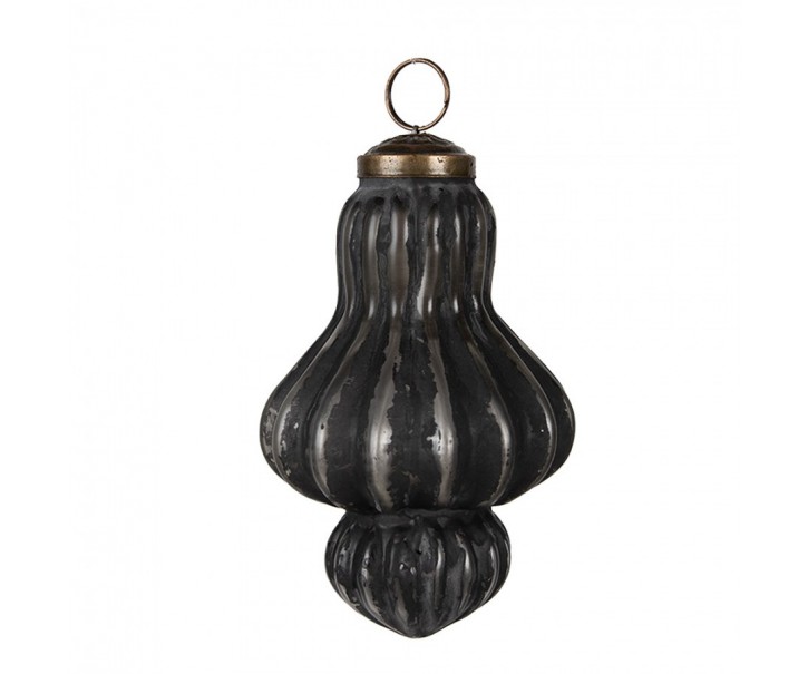 Granitová antik skleněná vánoční ozdoba stromek Noirre - Ø 7*12 cm Clayre & Eef