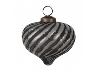 Granitová antik skleněná vánoční ozdoba baňka Noirre - Ø 10*9 cm