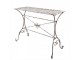 Bílý antik kovový zahradní stůl se včelkou French - 112*50*86 cm
