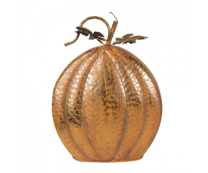 Oranžová kovová dekorace dýně Pumpkin - 34*15*42 cm