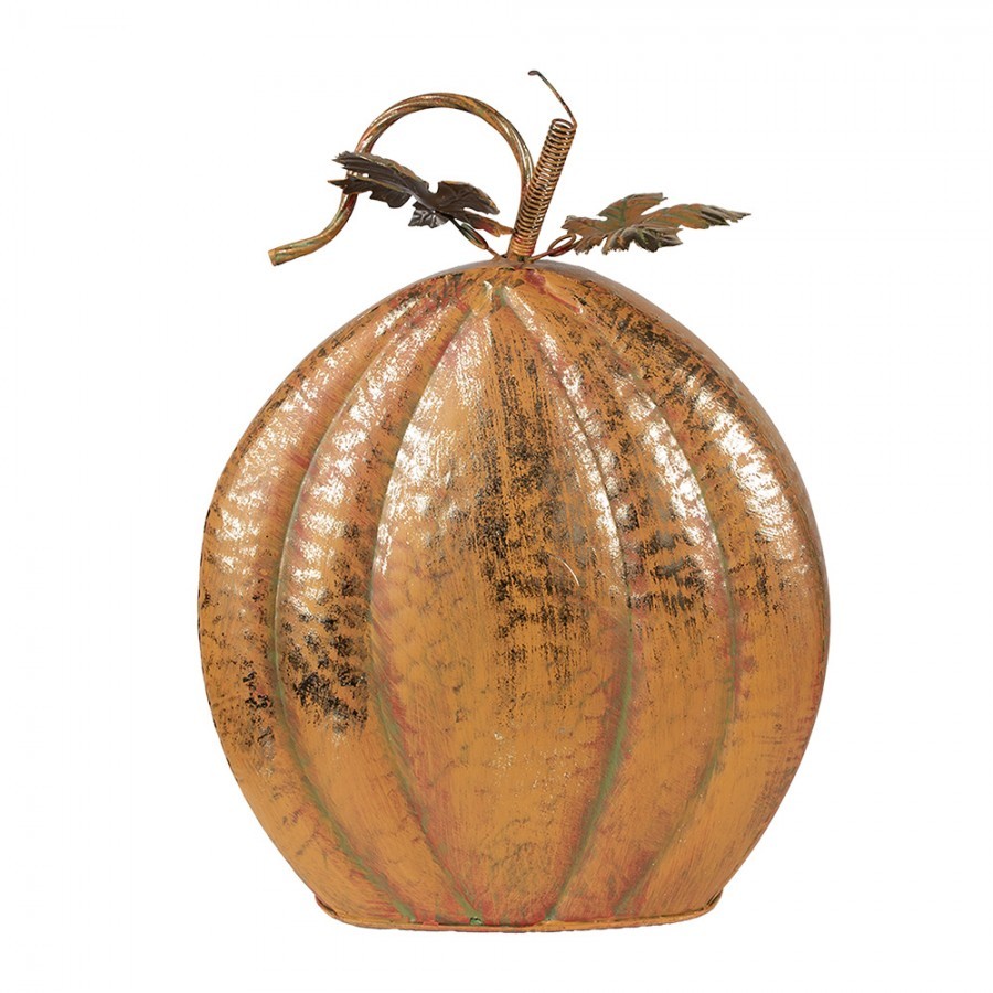 Oranžová kovová dekorace dýně Pumpkin - 34*15*42 cm