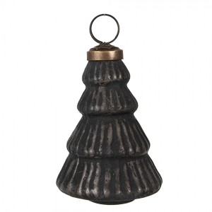 Granitová antik skleněná vánoční ozdoba stromek Noirre - 6*9 cm