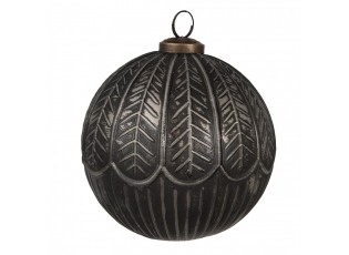 Granitová antik skleněná vánoční ozdoba koule Noirre - Ø 12*12 cm