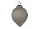 Christmas Bauble ? 8x10 Cm Grey Glass Christmas Tree Decorations - 8,00 cm Clayre & Eef