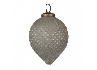 Christmas Bauble ? 8x10 Cm Grey Glass Christmas Tree Decorations - 8,00 cm