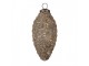 Christmas Bauble ? 7x15 Cm Beige Grey Glass Christmas Tree Decorations - 7,00 cm Clayre & Eef