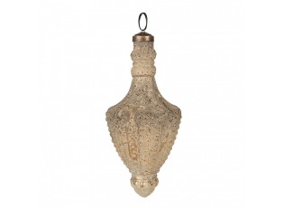 Christmas Bauble ? 7x17 Cm Beige Glass Christmas Tree Decorations - 7,00 cm